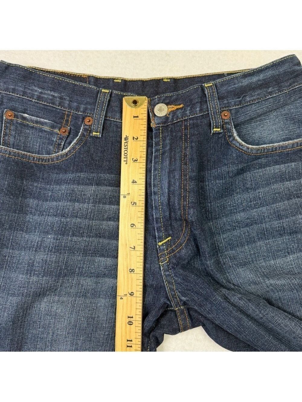 Lucky Brand Jeans Mens Classic Fit 30x 28 Blue Denim Straight Leg Short Inseam - Picture 8 of 10
